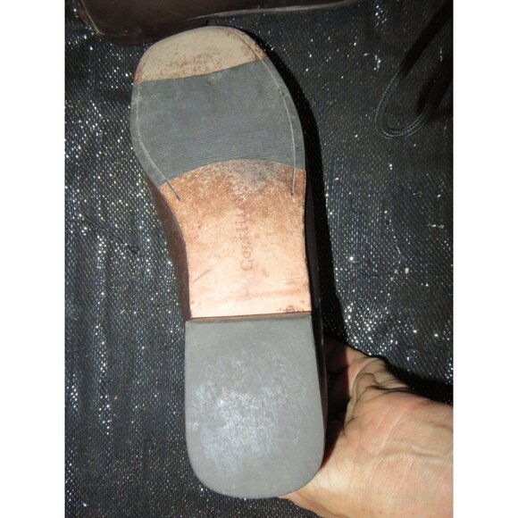 Cole Haan Chocolate Bamboo Italian Leather Center Weave Moccasin Driver Loafers - Picture 8 of 11